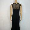Lauren Ralph Lauren Maxi Ball Gown Dress Size 12 Black Black Sequin Mesh Stretch