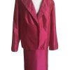 10-8509.jpg New LARRY LEVINE 2PC India Pink Fuchsia Polyester Skirt Suit Size 22W MSRP 0