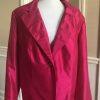10-8512.jpg New LARRY LEVINE 2PC India Pink Fuchsia Polyester Skirt Suit Size 22W MSRP 0