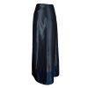 TAHARI Gray Blue Acetate Polyester Lined Maxi Evening Flare Wrap Skirt Size 10