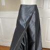 TAHARI Gray Blue Acetate Polyester Lined Maxi Evening Flare Wrap Skirt Size 10