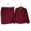 Le Suit 2PC Red Polyester Lined Shawl Collar Skirt Suit Size 20W Elegant Busines