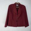 Le Suit 2PC Red Polyester Lined Shawl Collar Skirt Suit Size 20W Elegant Busines