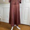 JONES NEW YORK Vintage 2PC Cinnamon Linen Blend Flared Skirt and Top Size 4