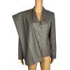 Nine West Women Polyester Rayon Pant Suit 6 Gray Lined Notch Collar Career 2PC