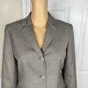 Nine West Women Polyester Rayon Pant Suit 6 Gray Lined Notch Collar Career 2PC