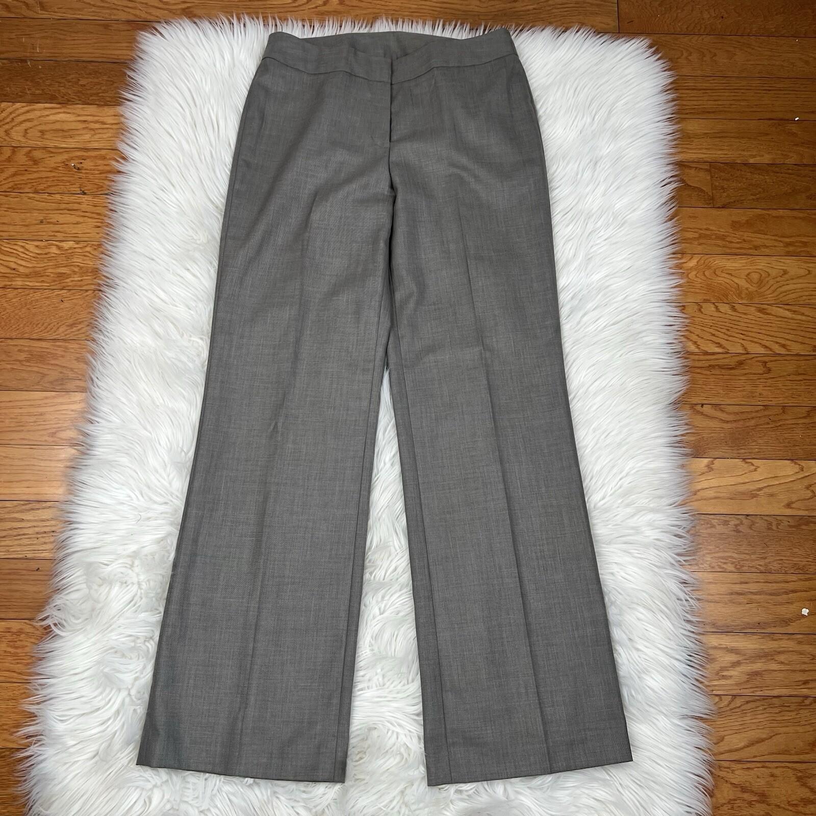 Nine West Women Polyester Rayon Pant Suit 6 Gray Lined Notch Collar Career 2PC