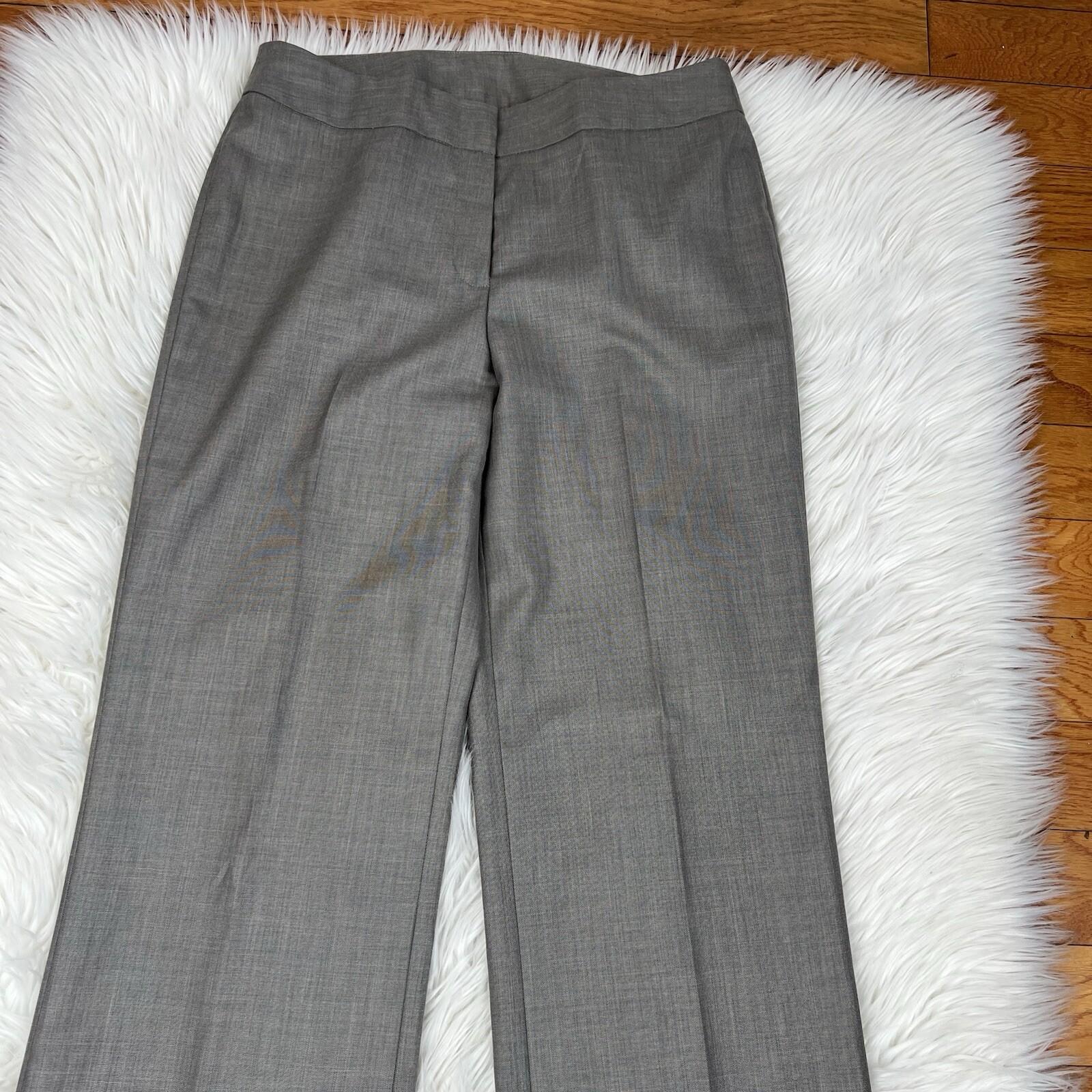 Nine West Women Polyester Rayon Pant Suit 6 Gray Lined Notch Collar Career 2PC