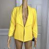 New KASPER Women Yellow Polyester Shawl Collar Blazer Size 8 MSRP 9
