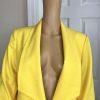 New KASPER Women Yellow Polyester Shawl Collar Blazer Size 8 MSRP 9
