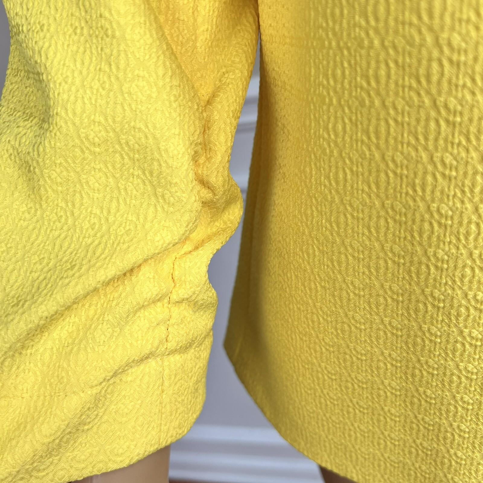 New KASPER Women Yellow Polyester Shawl Collar Blazer Size 8 MSRP 9