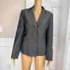 Le Suit Polyester Blazer Suit Suit Size 10 Gray Notch Collar Lined Pockets 1PC