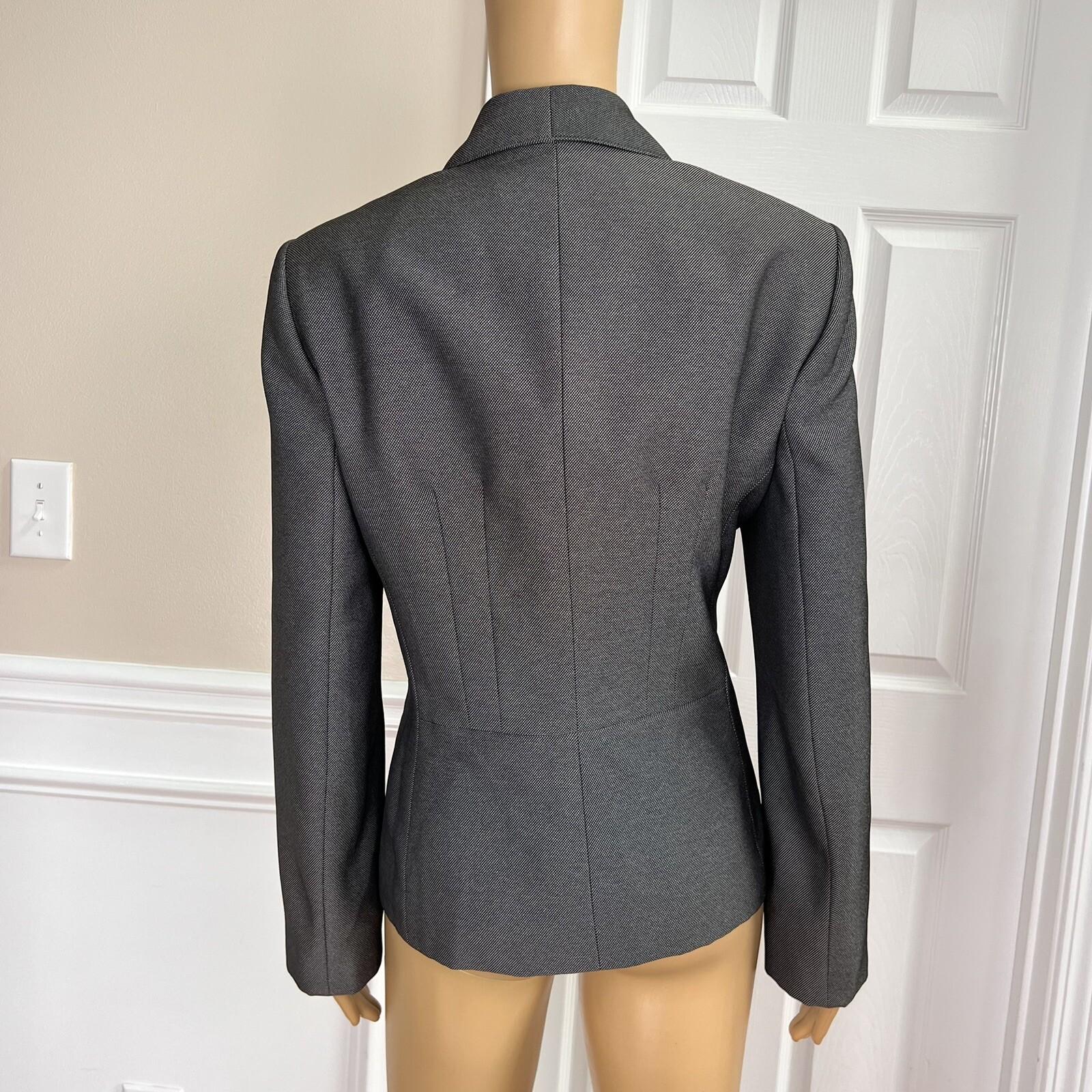 Le Suit Polyester Blazer Suit Suit Size 10 Gray Notch Collar Lined Pockets 1PC