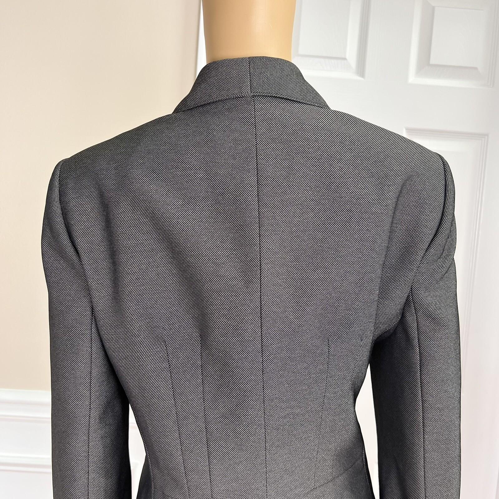 Le Suit Polyester Blazer Suit Suit Size 10 Gray Notch Collar Lined Pockets 1PC