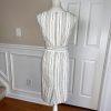 KASPER Women 2PC Off White Black Linen Viscose Belted Dress Suit Size 8