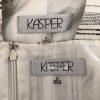 KASPER Women 2PC Off White Black Linen Viscose Belted Dress Suit Size 8