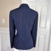 New LIZ CLAIBORNE Women Dark Blue Striped Polyester Rayon Lined Blazer Size 8