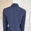 New LIZ CLAIBORNE Women Dark Blue Striped Polyester Rayon Lined Blazer Size 8