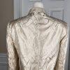 Le Suit Polyester Blazer Size 8 Beige Shiny Lined Stand Up Collar 1PC Geometric