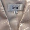 Le Suit Polyester Blazer Size 8 Beige Shiny Lined Stand Up Collar 1PC Geometric