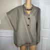 Collections For le Suit Polyester Pant Suit 14 Taupe Striped Peak Collar 2PC