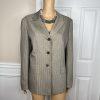 Collections For le Suit Polyester Pant Suit 14 Taupe Striped Peak Collar 2PC