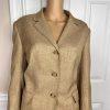 JONES WEAR 2PC Caramel Polyester Lined Notch Collar 3/4 Sleeves Skirt Suit SZ 16