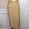 JONES WEAR 2PC Caramel Polyester Lined Notch Collar 3/4 Sleeves Skirt Suit SZ 16