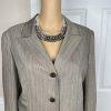 Collections For le Suit Polyester Pant Suit 14 Taupe Striped Peak Collar 2PC