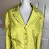 New EMILY 2PC Celery Polyester Ruffle Notch Collar Skirt Suit Size 20W MSRP 0