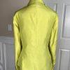 New EMILY 2PC Celery Polyester Ruffle Notch Collar Skirt Suit Size 20W MSRP 0