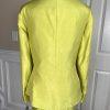 New EMILY 2PC Celery Polyester Ruffle Notch Collar Skirt Suit Size 20W MSRP 0