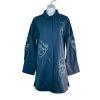 Maniere De Voir Polyester Stretch Shirt Dress Size 6 Blue Line Art Boho Artsy
