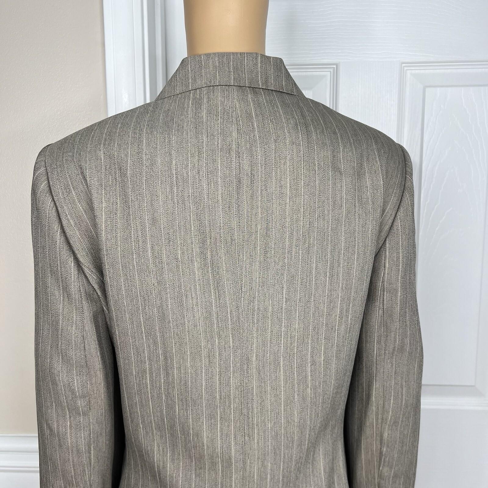 Collections For le Suit Polyester Pant Suit 14 Taupe Striped Peak Collar 2PC