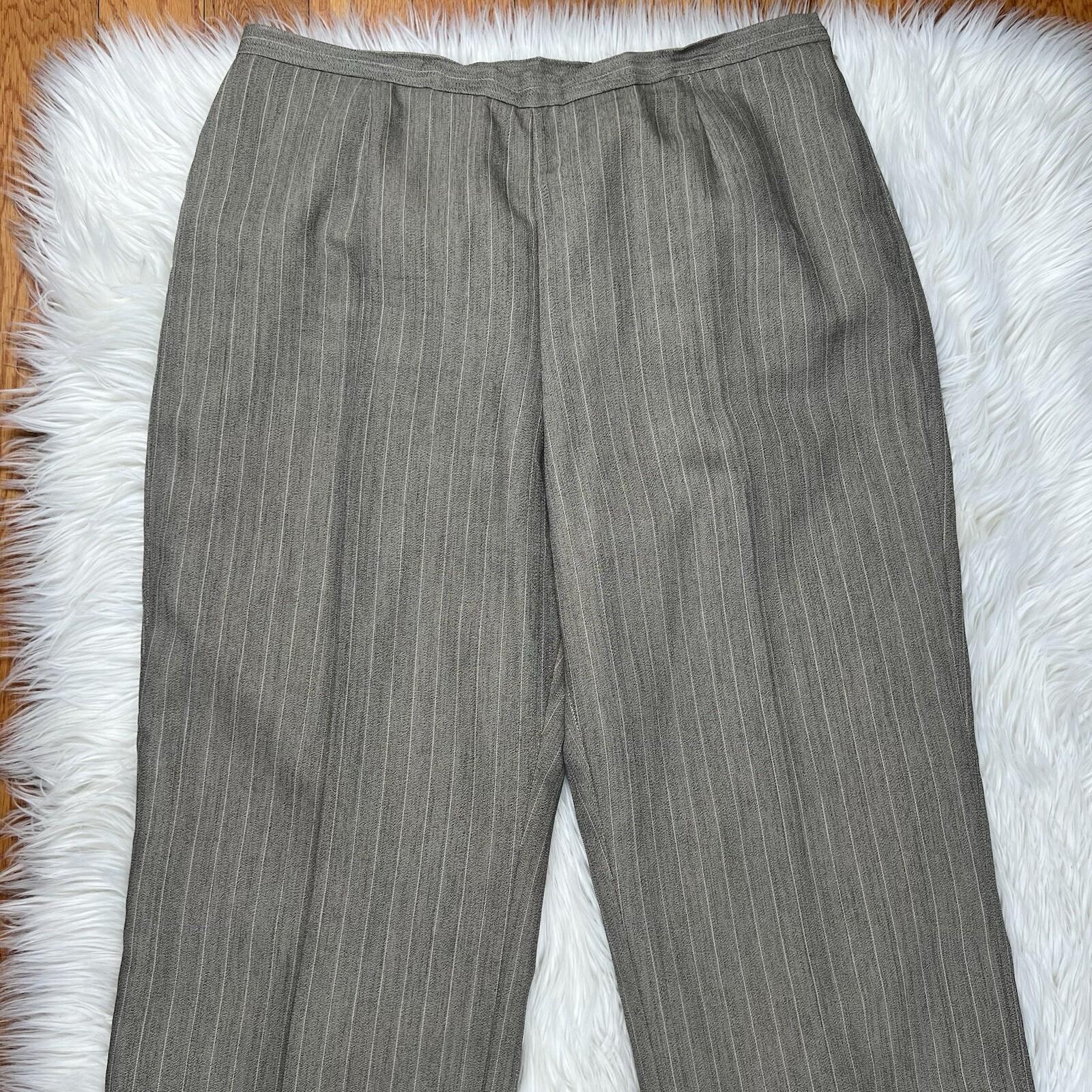 Collections For le Suit Polyester Pant Suit 14 Taupe Striped Peak Collar 2PC