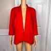 Jones Studio Women Polyester Spandex Blazer Size 16W Orange Lined Open Front 1PC
