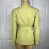 10-8680.jpg Suit Studio Women Polyester Pant Suit Size 18 Green Brown Belted Peak Collar 2PC