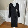 Midnight Velvet Women Polyester Stretch Skirt Suit Size 16W Black Beaded Ruffle