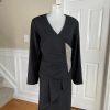 Midnight Velvet Women Polyester Stretch Skirt Suit Size 16W Black Beaded Ruffle