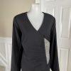 Midnight Velvet Women Polyester Stretch Skirt Suit Size 16W Black Beaded Ruffle