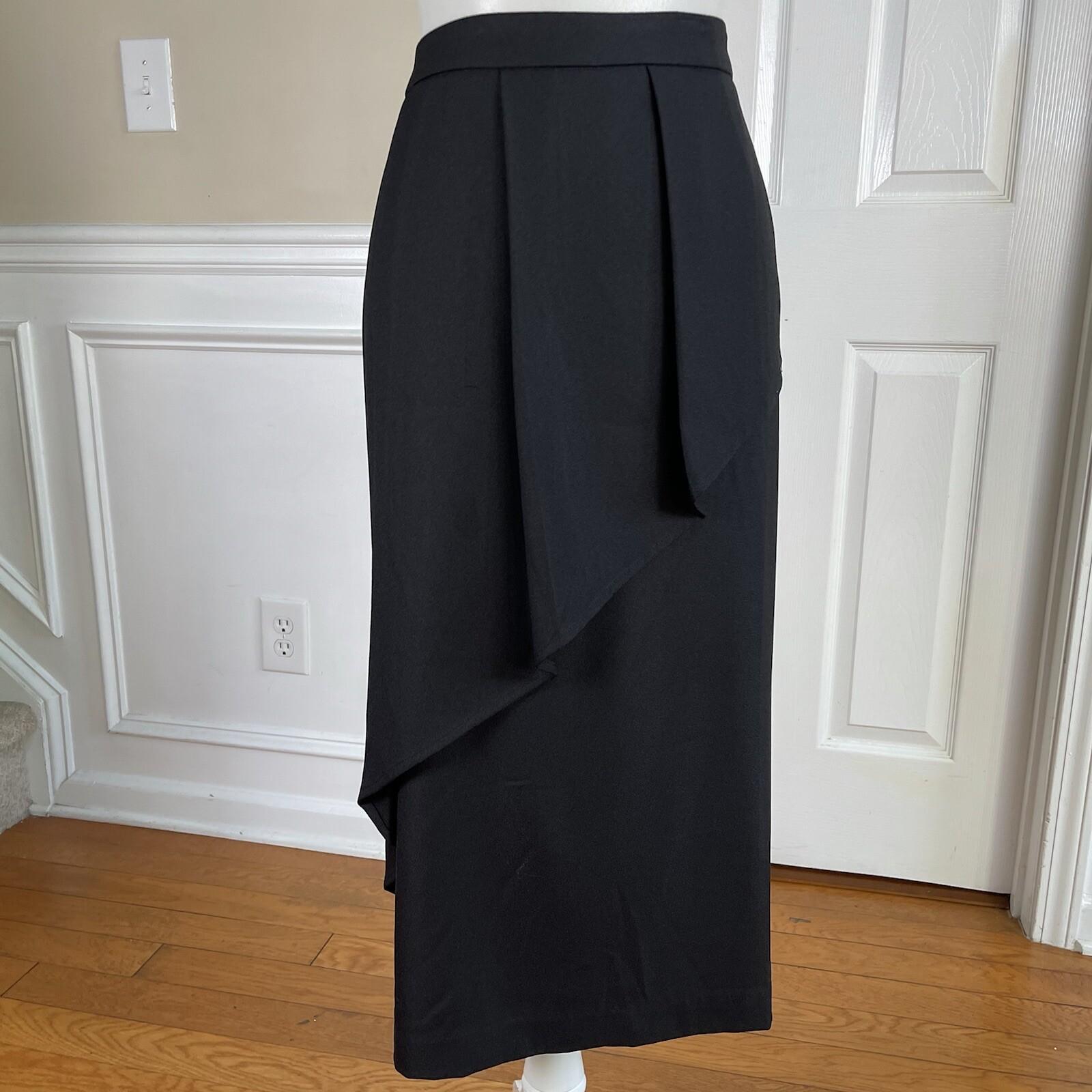 Midnight Velvet Women Polyester Stretch Skirt Suit Size 16W Black Beaded Ruffle