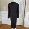 Midnight Velvet Women Polyester Stretch Skirt Suit Size 16W Black Beaded Ruffle