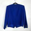 10-8702.jpg KASPER Vintage 2PC Wool Collarless Skirt Suit Size 12P Royal Blue Embroidered