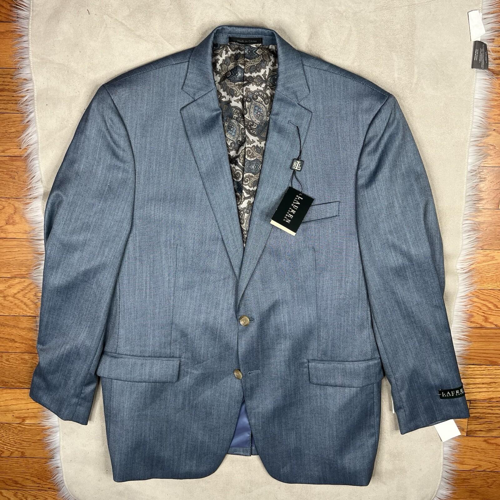 Lauren Ralph Lauren Men Polyester Rayon Blazer 44R Blue One Vent New MSRP 5