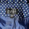 Katherine Women Cotton Spandex Belted Blazer PM Navy Blue Polka Dot Ruffle New