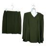 John Meyer Polyester Wrap 2PC Skirt Suit Size 16 Juniper Green Lined Career