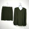 John Meyer Polyester Wrap 2PC Skirt Suit Size 16 Juniper Green Lined Career