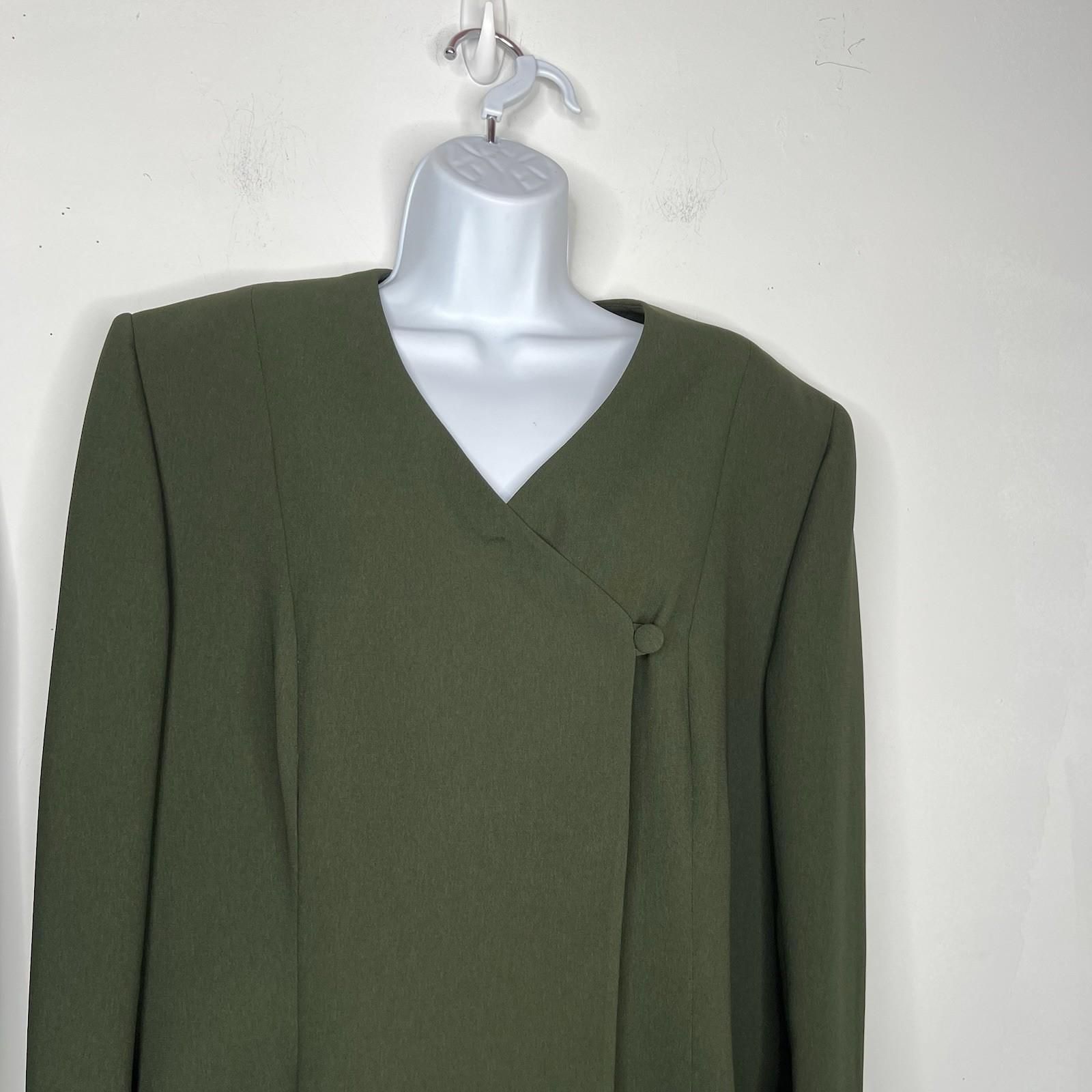 John Meyer Polyester Wrap 2PC Skirt Suit Size 16 Juniper Green Lined Career