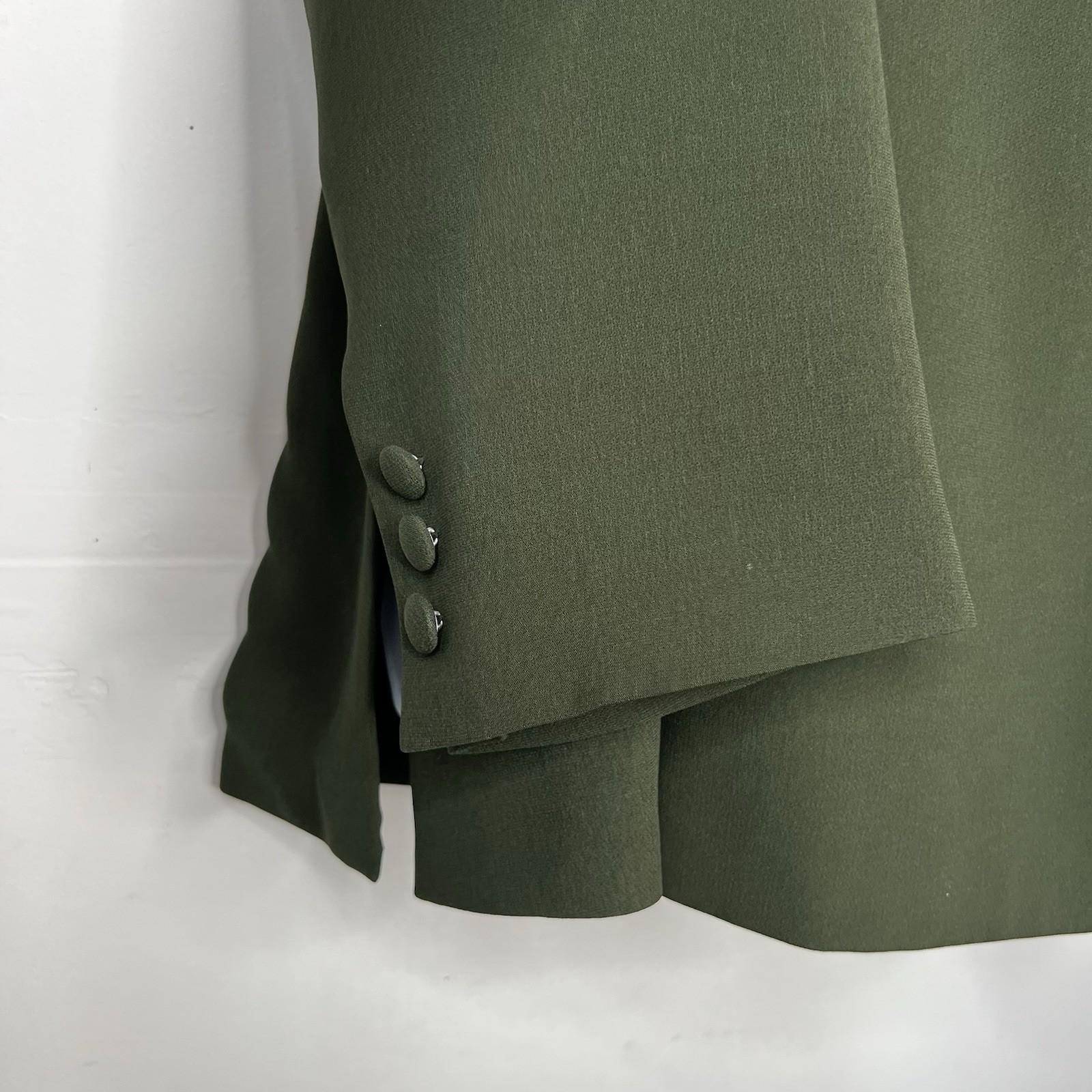 John Meyer Polyester Wrap 2PC Skirt Suit Size 16 Juniper Green Lined Career