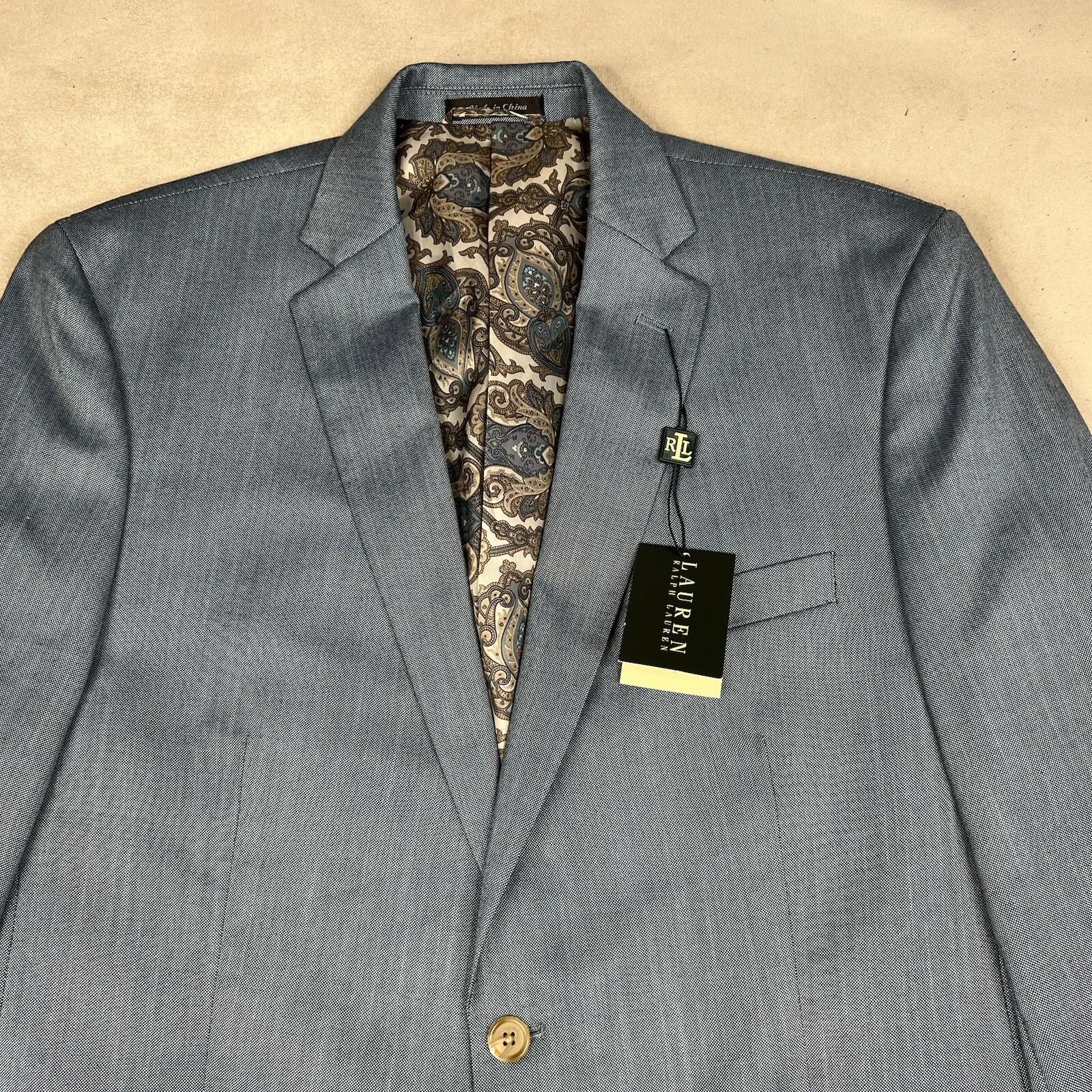 Lauren Ralph Lauren Men Polyester Rayon Blazer 44R Blue One Vent New MSRP 5